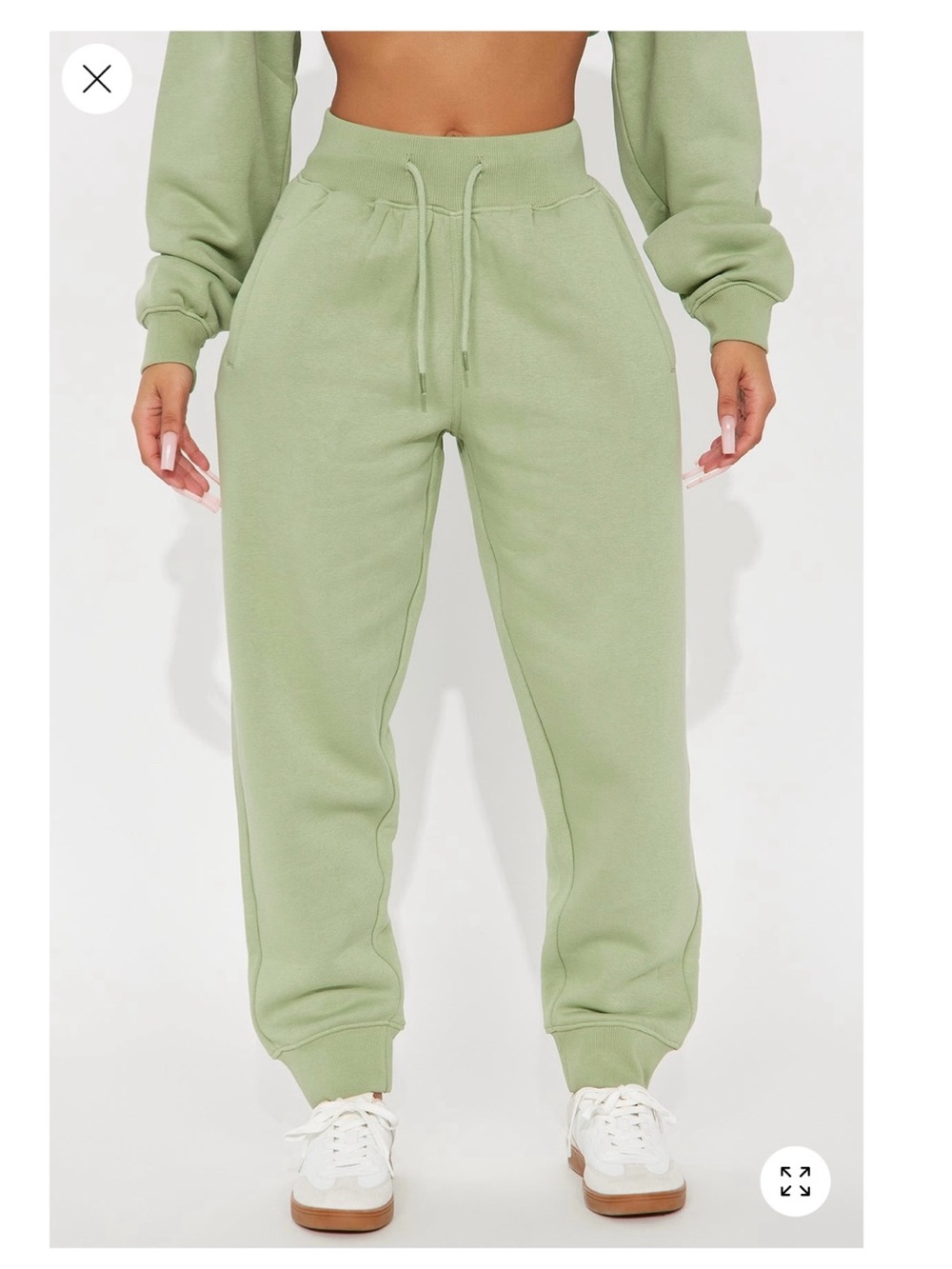 Fashion Nova Sage Green Drawstring Joggers